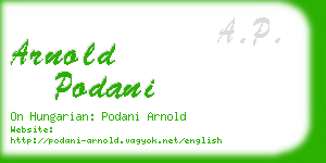 arnold podani business card